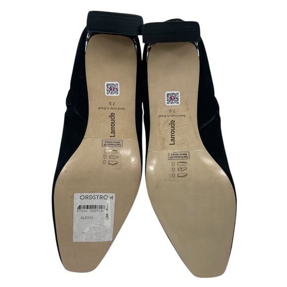 Larroude Alexis Suede Mirror Heel Ankle Boots Black Silver Size 7.5 - Picture 9 of 13